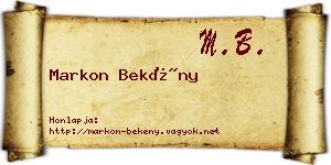 Markon Bekény névjegykártya